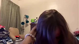 Cute lesbian bestfriend  comes into my room to suck me off