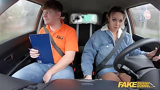 Fake Driving School Big tits Ukrainian blonde worst driver ever but this cheating wife is great fuck